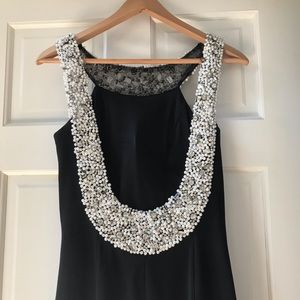 Black Evening Gown w/ Slit and Beading!! 🔥